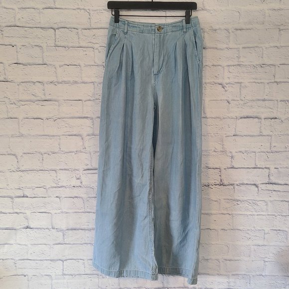 Billabong Pants - Billabong Wide Leg Blue 100% Cotton Pants Womens 28" *see measurements